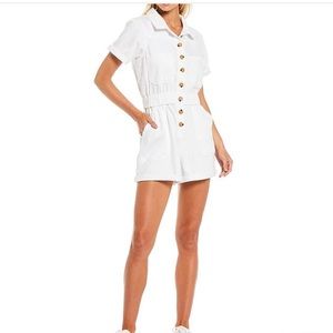 Size small Gianni Bini white romper with buttons
